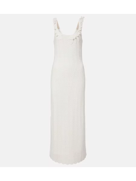 Rochie midi Carolina Herrera tricotate până la genunchi de costum alb