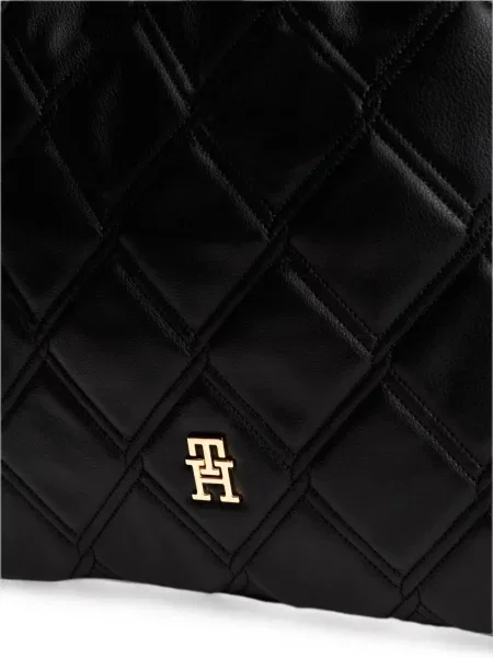 Καπιτονέ τσάντα shopper Tommy Hilfiger μαύρο