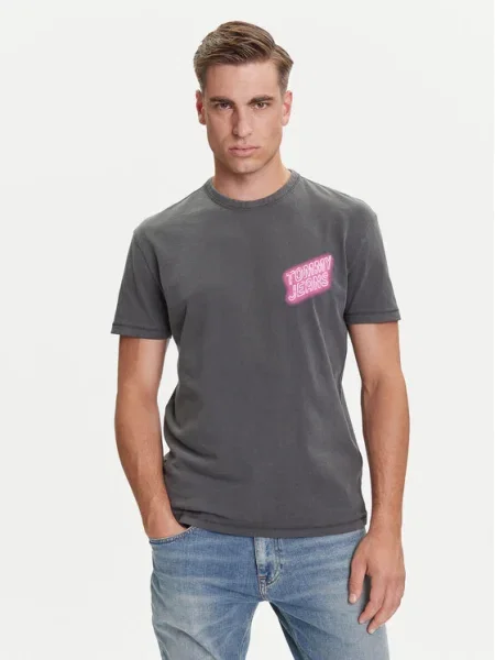 Tommy Jeans Tricou Novelty Gri negru