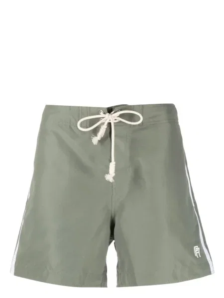 Slip de baie Palm Angels cu broderie cu dungi verde