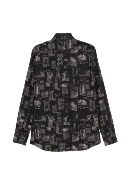 Lung cămașă Karl Lagerfeld cu imagine negru