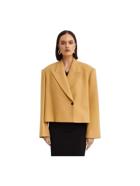 Marynarka Khaite wełniana beżowa