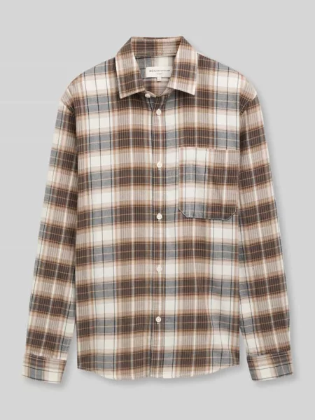 Koszula casualowa o kroju relaxed fit z brustaszą Tom Tailor Denim biała