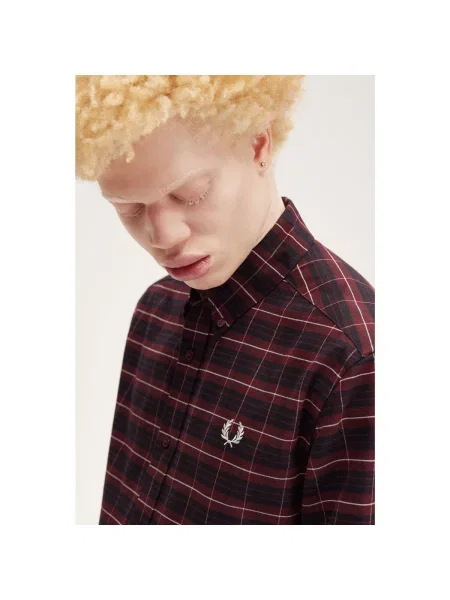 Kockovaná košeľa Fred Perry keper červená