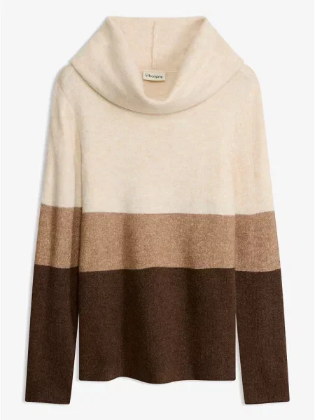 Sweter z golfem brązowy