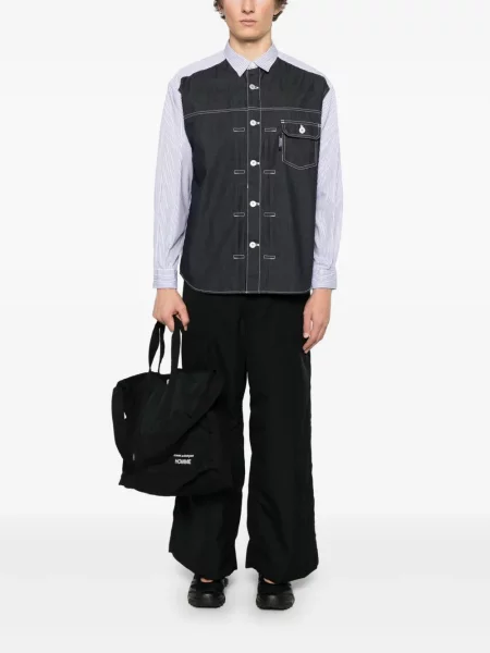 Риза Comme Des Garçons Homme на райета синьо