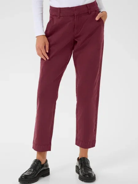 Kaffe Pantaloni eleganți KAMette burgundy roșu