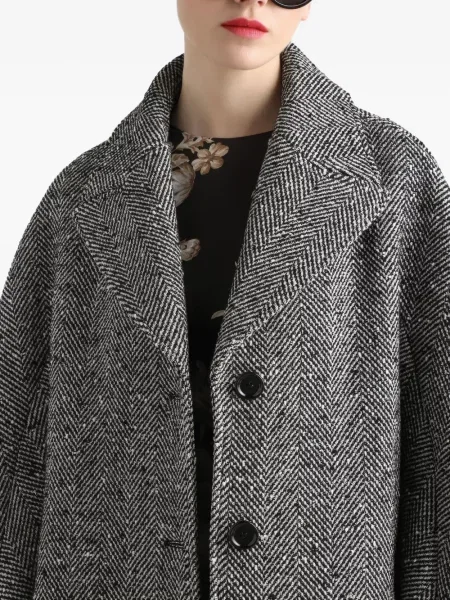 Palton Dolce & Gabbana cu model herringbone gri
