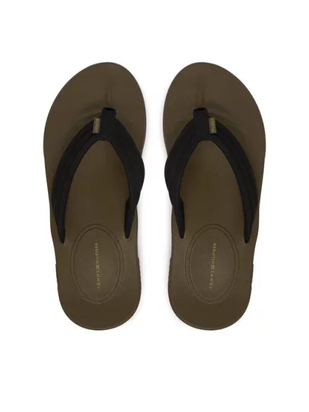 Žabky Tommy Hilfiger Molded Hilfiger Lth Beach Sandal čierna