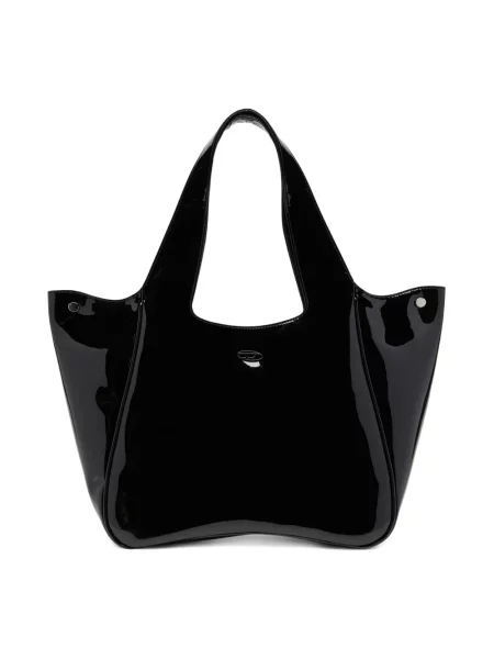 Shopper z detalem z logo Diesel czarna