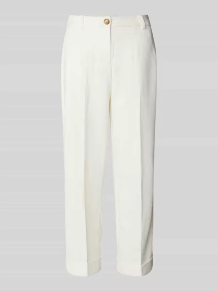 Spodnie materiałowe o skróconym kroju tapered fit model ‘DECERI’ B.young białe
