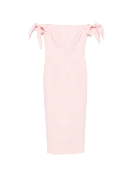 Rochie midi Carolina Herrera cu funde roz
