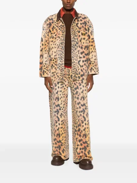 Geacă R13 de catifea cord cu imagine cu model leopard