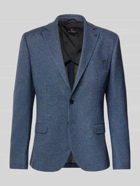 Marynarka o kroju slim fit z domieszką bawełny model Nick' Zuitable niebieska