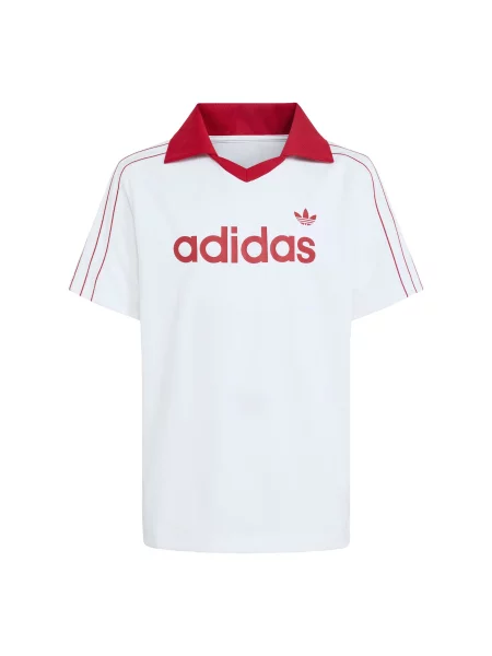 ADIDAS ORIGINALS Μπλουζάκι LOOSE PINSTRIPE POLO κόκκινο λευκό