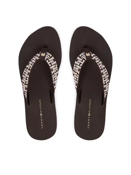 Tommy Hilfiger Джапанки Mono Wedge Summer Sandal кафяв