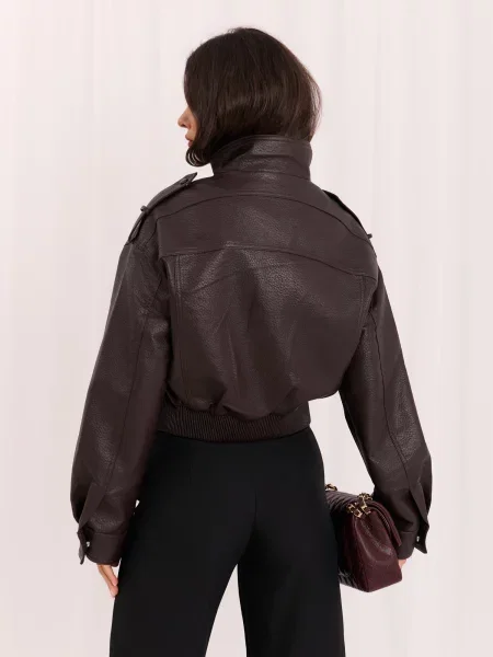 Kožna jakna Italy Moda crna