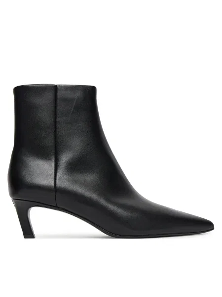 Calvin Klein cizme de piele ESS KITTEN HEEL ANKLE BOOT negru