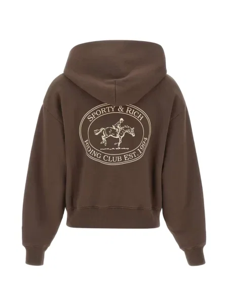 Hoodie Sporty & Rich με σχέδιο καφέ