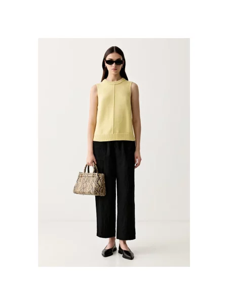 Dzianinowy top Barbour żółty