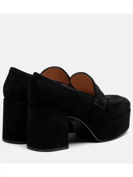 Pantofi cu toc Gianvito Rossi din piele de căprioară negru