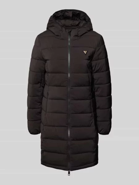 Pikowany płaszcz z dwukierunkowym zamkiem błyskawicznym Model NEW ALETA' Guess Activewear czarny