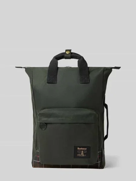 Plecak z naszywką z logo model FIELD WAX' Barbour szary