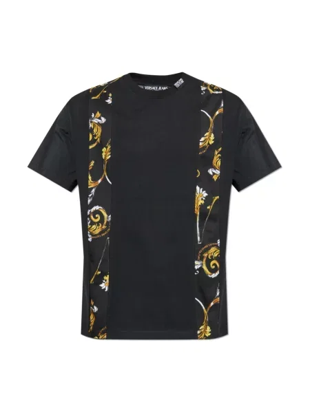 Koszulka Versace Jeans Couture z nadrukiem czarna