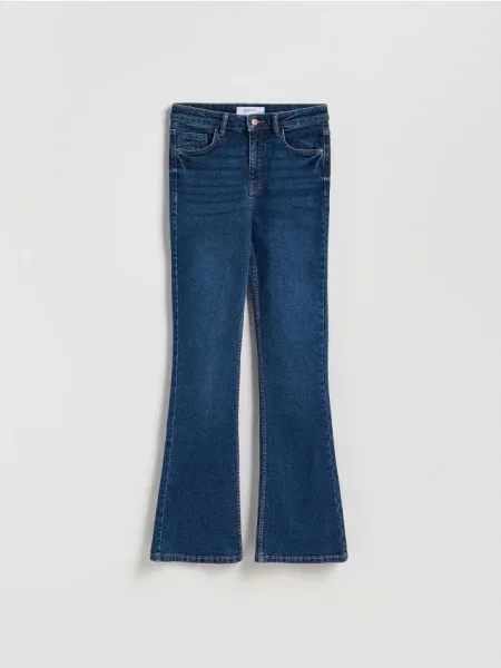 Reserved Jeansy flare bootcut granatowy