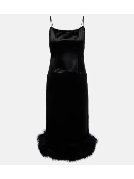 Satynowa sukienka Jacques Wei garniturowa czarna