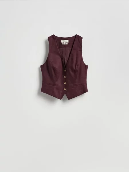 Reserved Лляна жилетка дерево червоне