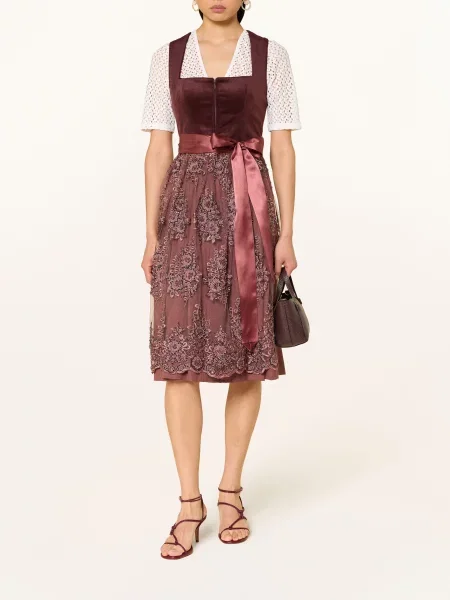 Krüger Bluzka Dirndl Z Koronki weiss biała