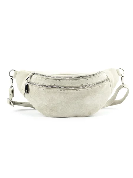 Замшевая поясная сумка Royalbag бежевая