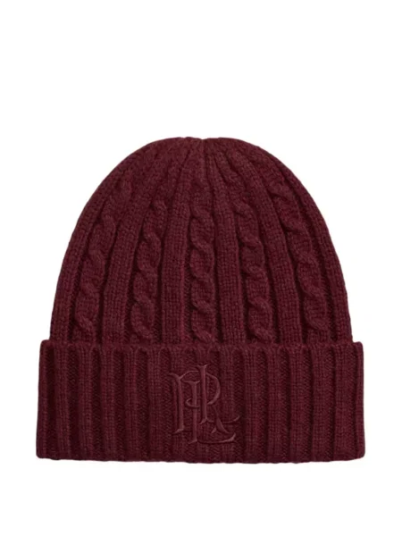 Căciulă Lauren Ralph Lauren cu broderie tricotate roșu