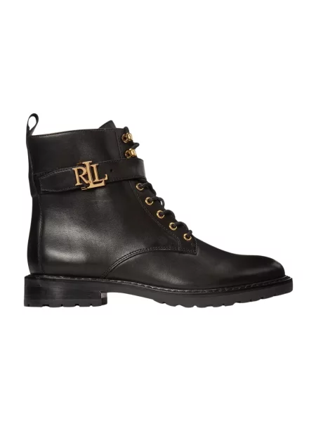 Botki Ralph Lauren z logo czarne