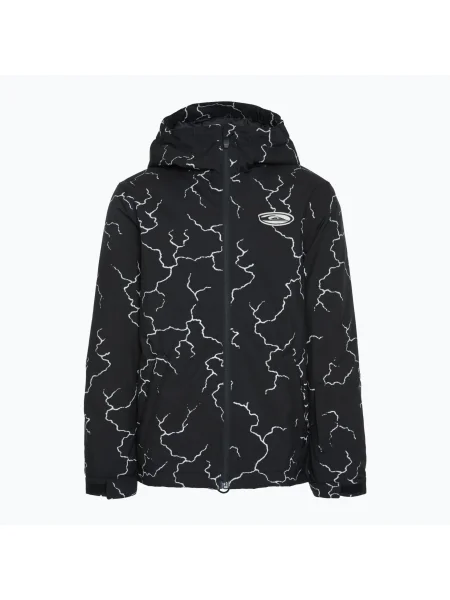 Geacă de snowboard pentru copii Quiksilver High In The Hood Printed high energy black reflective negru