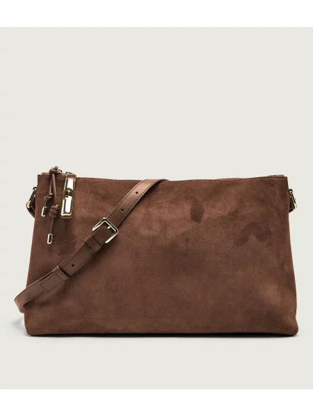 Furla Geantă pe umăr Furla Debby M | piele întoarsă maro
