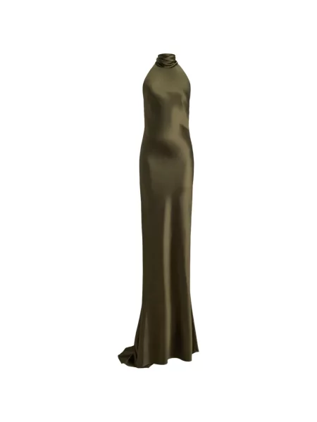 Rochie maxi Ralph Lauren Collection cu gât halter verde