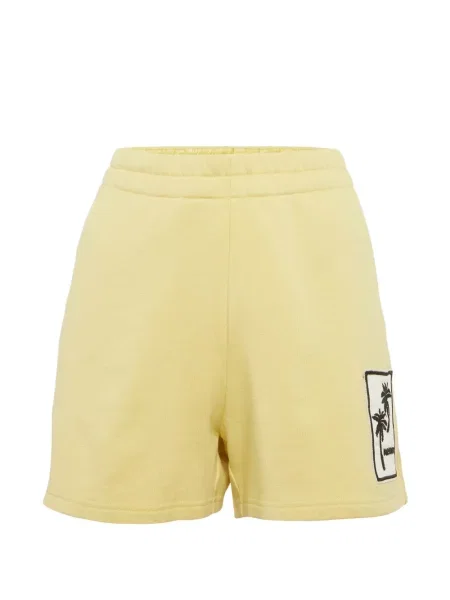 Pantaloni scurți Moncler cu aplicații galben