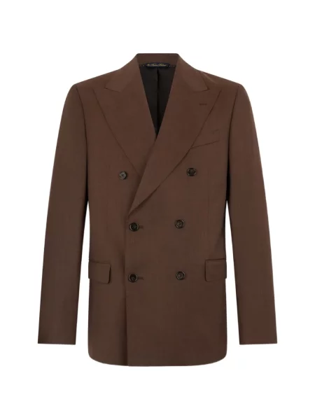 Sacou Brooks Brothers de lână cu două rânduri de nasturi maro