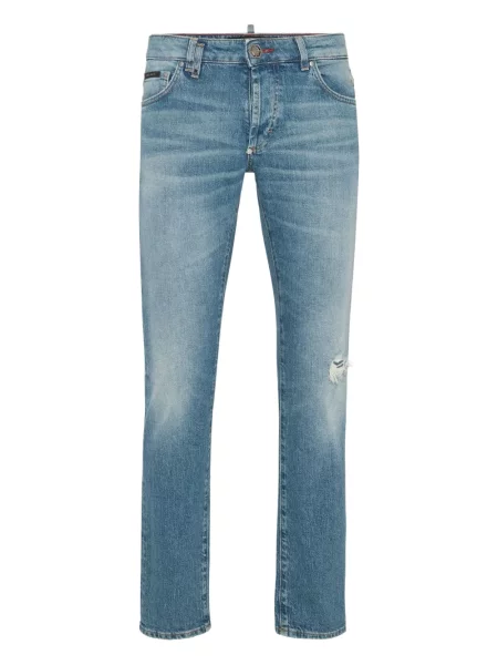 Blugi Philipp Plein cu autograf albastru