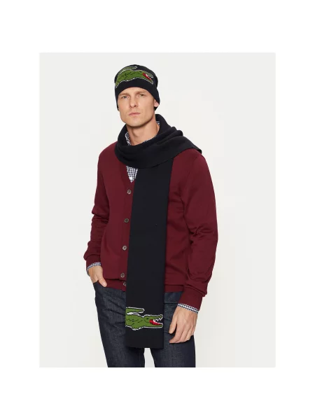 Σετ Κασκόλ και Σκούφος Lacoste μπλε
