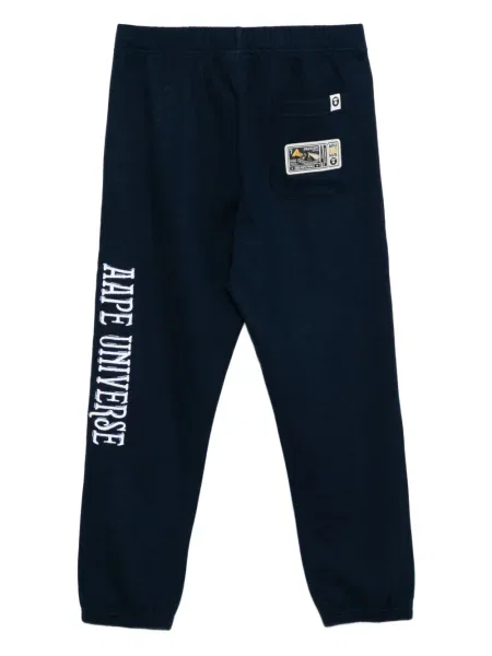 Haftowane spodnie Aape By A Bathing Ape niebieskie