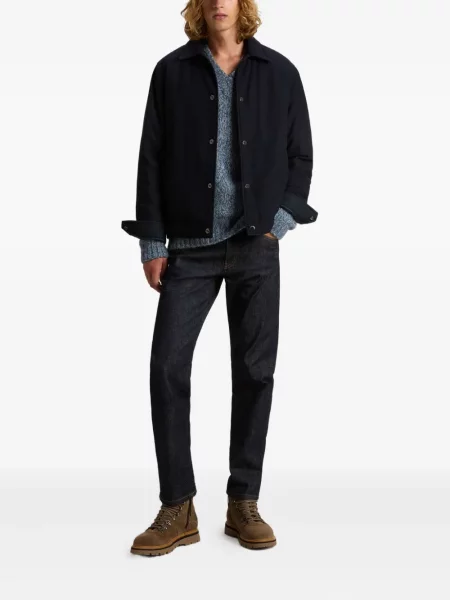 Geacă Woolrich de lână albastru