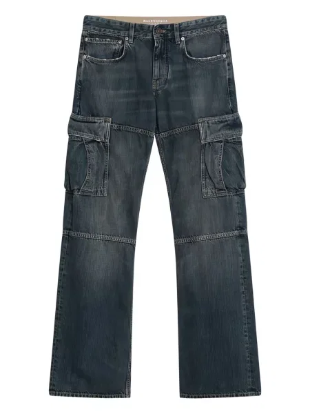 Blugi Balenciaga cu autograf albastru