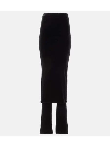 Fustă Alaïa din jerseu negru