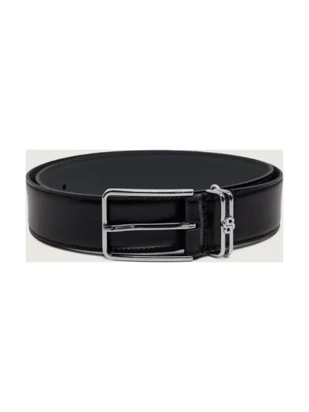 BOSS BLACK Curea de piele negru