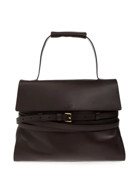 Geantă shopper Moschino cu cataramă maro