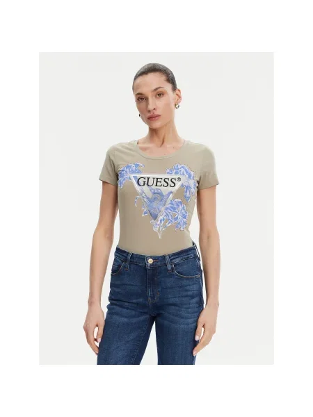 Guess Póló Slim Fit khaki