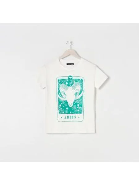 Sinsay Tričko s potiskem bílá